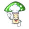 Chef green amanita mushroom character cartoon