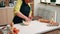 Chef hands with flour in preparation process for baking