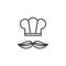 chef hat and beard. Vector illustration decorative design