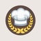 Chef hat and golden grains flat icon