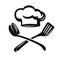 Chef hat with kitchen utensils