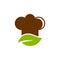 Chef Hat with Leaf Logo Design Template Vector, Icon Symbol, Creative Design Concepts