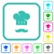 Chef hat and mustache vivid colored flat icons