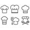 Chef hat vector icon set. cook illustration sign collection. kitchen symbol. restaurant logo.