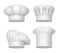 Chef hats. Realistic professional culinary chef clothes hats and bandanas decent vector illustrations mockup