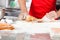 Chef Holding Rolling Pin While Preparing Ravioli