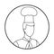 Chef Jobs and professions avatar in black and white