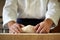 Chef kneading yeast dough