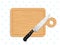 Chef knife on chopping board