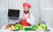 Chef laptop read culinary recipes. Culinary school. Hipster in hat and apron learning how to cook online. Culinary