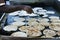 Chef making or cooking Indian flat bread Kerala porotta, Malabar porotta, roti paratha layered bread made of whole wheat flour