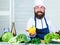 Chef man in hat. Secret taste recipe. Dieting and organic food, vitamin. Healthy food cooking. Vegetarian. The beginning