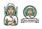 Chef Mascot Logo Template. A young man with a profession as a chef