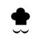 Chef moustache icon, vector illustration, black sign on isolated background