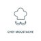 Chef moustache line icon, vector. Chef moustache outline sign, concept symbol, flat illustration