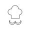 Chef moustache vector line icon, sign, illustration on background, editable strokes