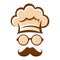 Chef With Mustache And Glasses Silhouette