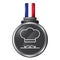 chef mustache and hat in a medal. Vector illustration decorative design