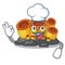 Chef orange sponge coral isolated with cartoon