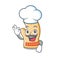 Chef oven glove placed mascot cooking table