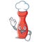 Chef pepper mill character cartoon