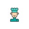 Chef person filled outline icon