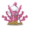 Chef pink seaweed cartoons under the sea
