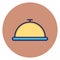 Chef plate, cloche, Vector Icon which can easily edit