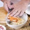 Chef prepared roast chicken for cooking Noodle