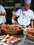 A Chef is Preparing Goat hoof at Muslim Street, Xi`an, China.