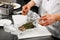 Chef preparing meat