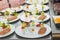 Chef preparing red tuna and salmon tartar