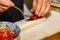 Chef preparing sushi for a party