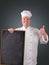 Chef presents his idea on a blackboard