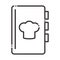 chef, recipe book kitchen utensil line style icon