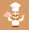 Chef retro ready to present happy Vector Illustration