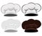 Chef\\\'s hat. Set of four chef hats on a white isolated background