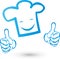 Chef`s hat with smile and hands, cook and restaurant logo