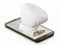 Chef`s hat standing on smartphone. 3D illustration