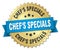 chef`s specials gold badge with blue ribbon