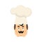 Chef sad emoji. Cook sorrowful emotions avatar. kitchener Vector illustration