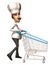 Chef with a shopping cart