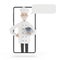 Chef at the smartphone screen.