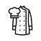 chef uniform restaurant color icon  illustration