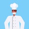 Chef in uniform wearing mask to prevent coronavirus pandemic labor day celebration concept