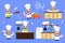 Chef various pose and actions Vector Illustration design