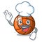 Chef volleyball character cartoon style