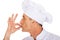 Chef in white hat with approval gesture