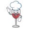Chef wine character cartoon style
