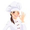 Chef Woman Gesturing Okay Sign